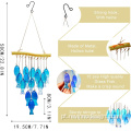 Blue Glass Sea Wind Chimes para fora